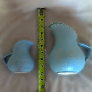 Vintage Hull USA Pottery Pitcher Set of 2 A-6 A-7